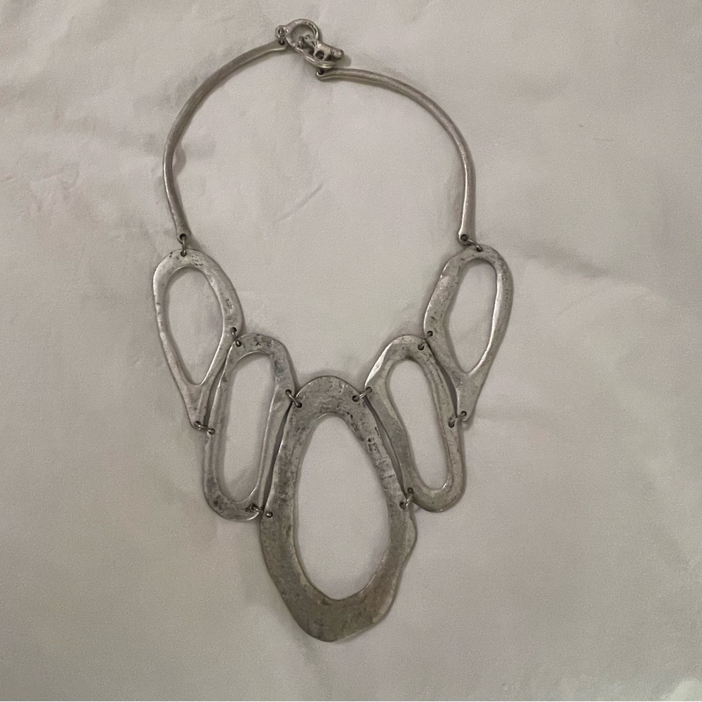 Unique Silver Statement Necklace